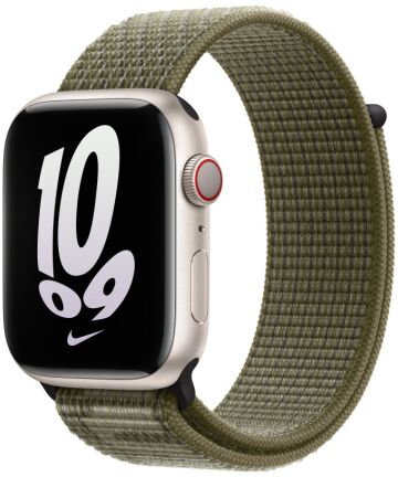 Origineel Apple Watch 49/45/44/42MM Nike Geweven Bandje Olive Bandjes