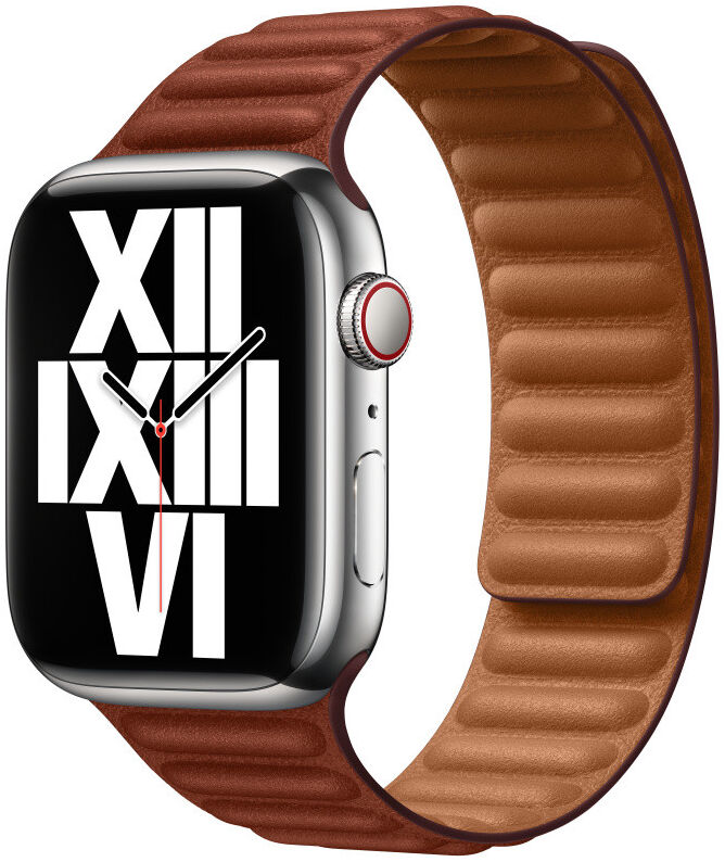 Origineel Apple Watch 49/45/44/42MM Leather Link Bandje Bruin S/M afbeelding 1