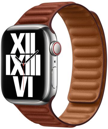 Origineel Apple Watch 41MM/40MM/38MM Leather Link Bandje Bruin S/M Bandjes