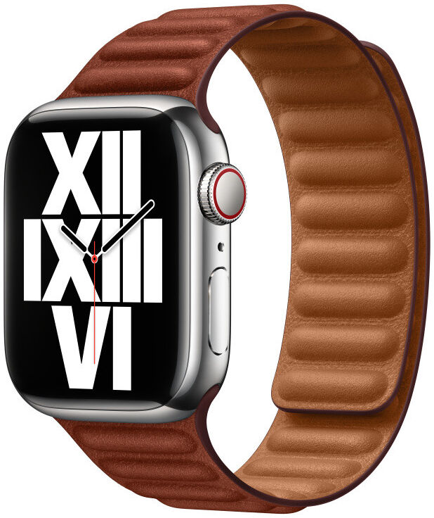 Origineel Apple Watch 41MM/40MM/38MM Leather Link Bandje Bruin S/M afbeelding 1