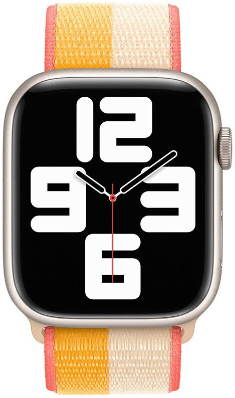 Origineel Apple Watch 49/45/44/42MM Geweven Sportbandje Geel / Wit afbeelding 3