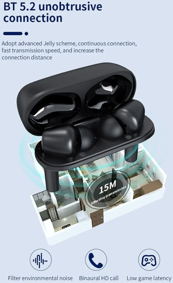 Essager J8 TWS Headset ANC/ENC Draadloze Bluetooth Oordopjes Zwart afbeelding 4
