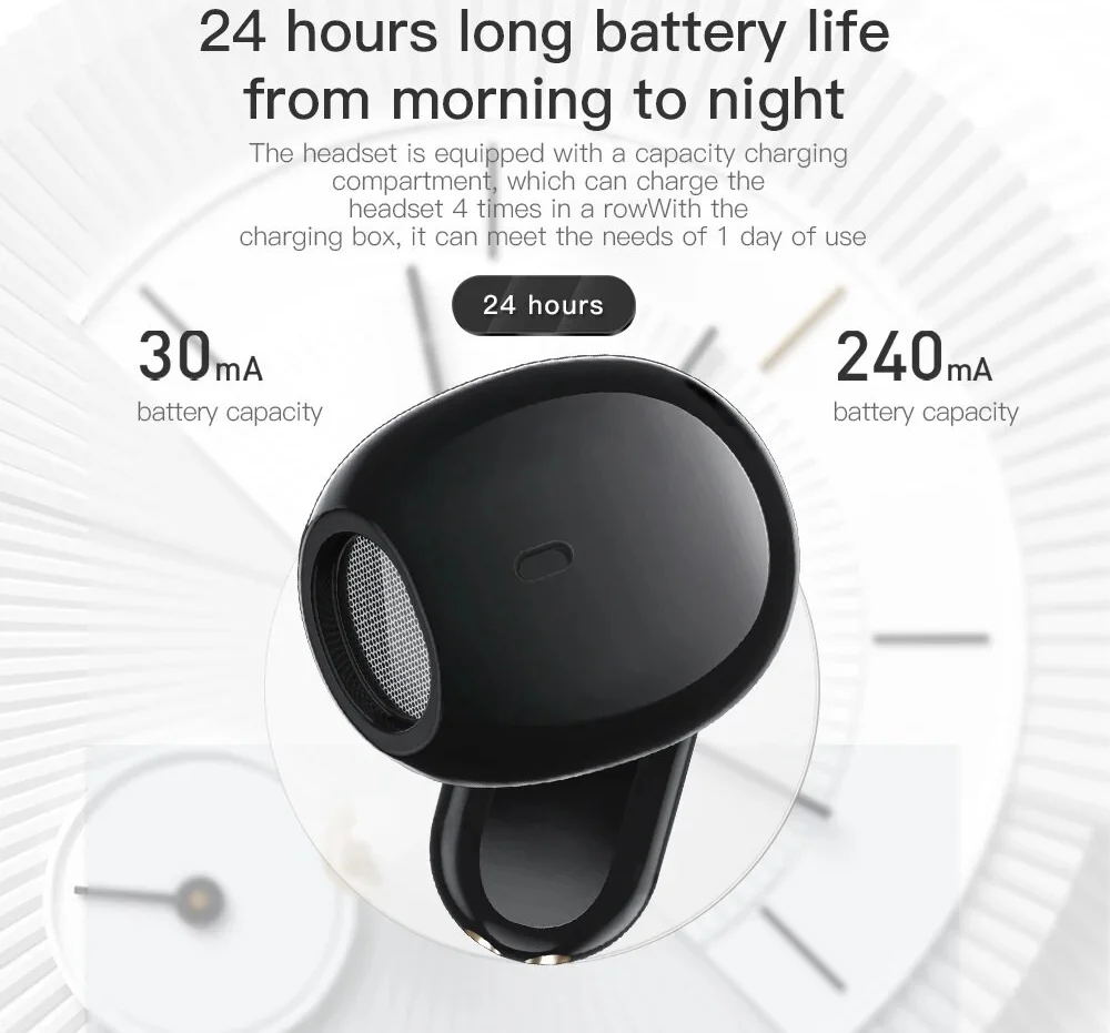 Essager E60 TWS Headset IPX5 Draadloze Bluetooth HiFi Oordopjes Zwart afbeelding 4