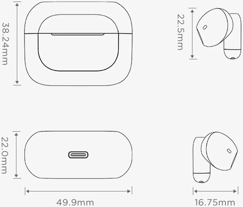 Essager E60 TWS Headset IPX5 Draadloze Bluetooth HiFi Oordopjes Geel afbeelding 7