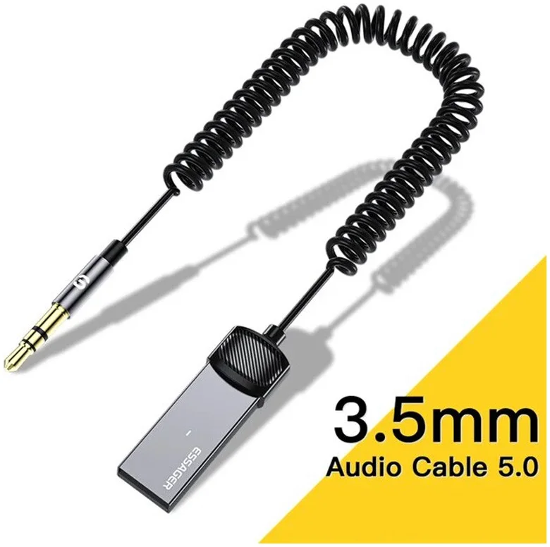 Essager USB naar 3.5mm Jack Bluetooth 5.0 Audio Ontvanger Grijs afbeelding 1