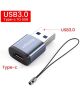 Essager 3A USB 3.0 naar USB-C Converter/Adapter met Koord Grijs
