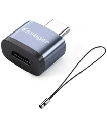 Essager Compacte Micro USB naar USB-C On The Go Adapter Grijs