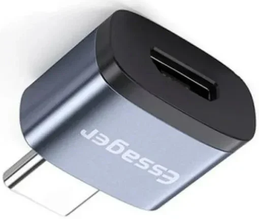 Essager Compacte Micro USB naar USB-C On The Go Adapter Grijs afbeelding 2