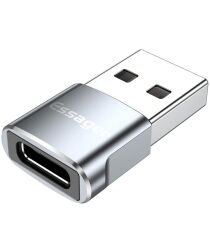 Essager USB 2.0 naar USB-C Mini Adapter 3A On The Go Converter Grijs