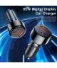 Essager 65W Fast Charge Autolader met Digitaal Display USB/USB-C Blauw