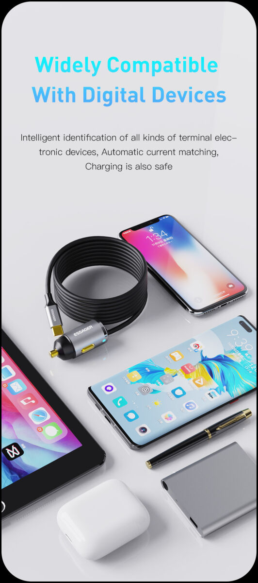 Essager 20W Fast Charge Autolader USB met Lightning Kabel 1.5M afbeelding 13