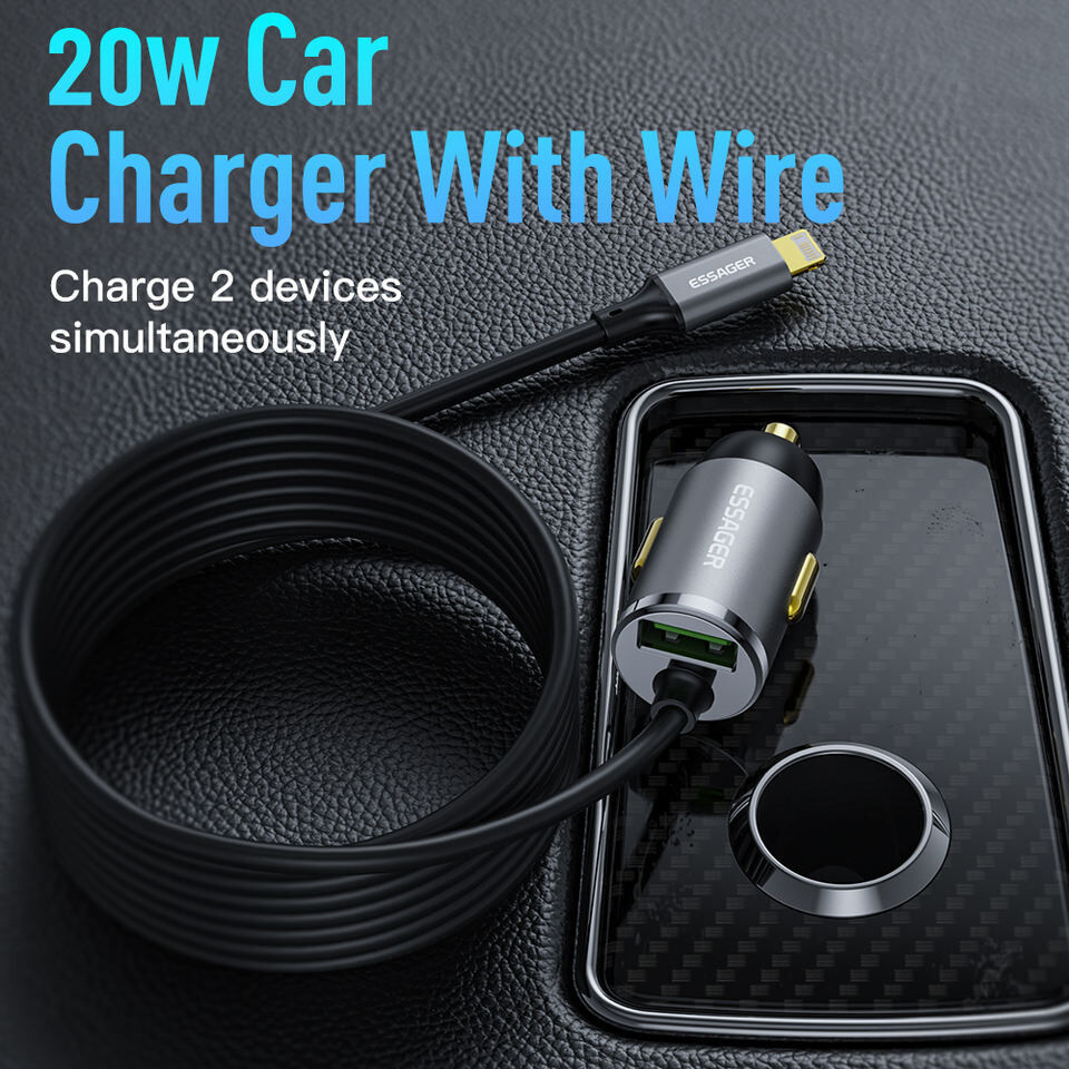 Essager 20W Fast Charge Autolader USB met Lightning Kabel 1.5M afbeelding 6