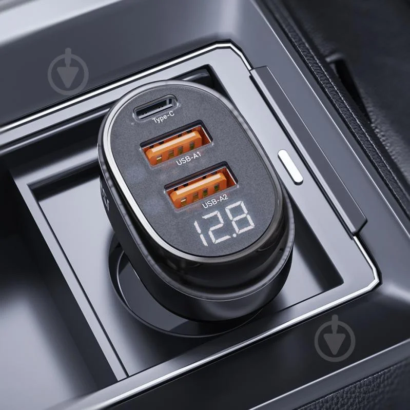 Essager Compacte USB / USB-C Autolader 125W Fast Charge Transparant afbeelding 5