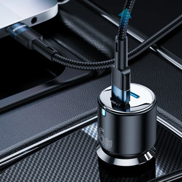 Essager Dubbele USB Autolader 66W met Quick Charge 3.0 Zwart afbeelding 3