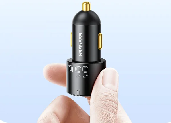 Essager Dubbele USB Autolader 66W met Quick Charge 3.0 Zwart afbeelding 4