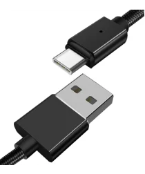 Essager 3A USB naar USB-C Fast Charge Oplaad Kabel 1M Zwart