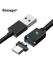 Essager 3A USB naar USB-C Fast Charge Oplaad Kabel 1M Zwart