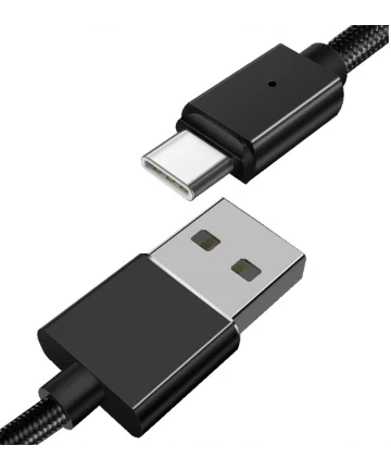 Essager 3A USB naar USB-C Fast Charge Oplaad Kabel 1M Zwart Kabels