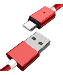 Essager 3A USB naar USB-C Fast Charge Oplaad Kabel 1M Rood