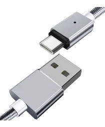 Essager 3A USB naar USB-C Fast Charge Oplaad Kabel 1M Zilver