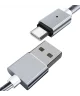 Essager 3A USB naar USB-C Fast Charge Oplaad Kabel 1M Zilver