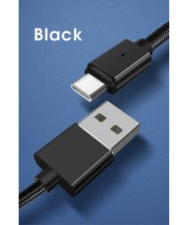 Essager 3A USB naar USB-C Fast Charge Oplaad Kabel 2M Zwart