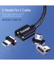 Essager 3A USB naar Lightning Fast Charge Oplaad Kabel 3M Zwart