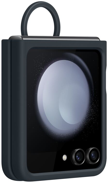 Origineel Samsung Galaxy Z Flip 5 Hoesje Silicone Case Ring Indigo afbeelding 4