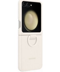 Origineel Samsung Galaxy Z Flip 5 Hoesje Silicone Case Ring Cream