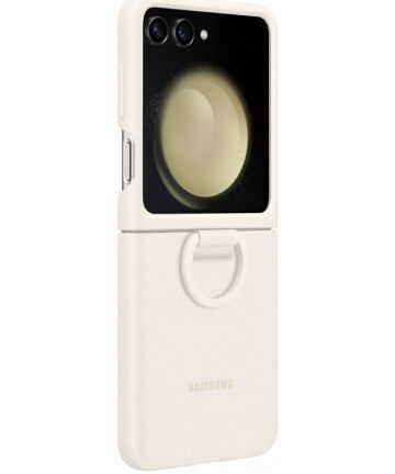 Origineel Samsung Galaxy Z Flip 5 Hoesje Silicone Case Ring Cream Hoesjes