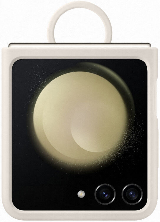 Origineel Samsung Galaxy Z Flip 5 Hoesje Silicone Case Ring Cream afbeelding 3