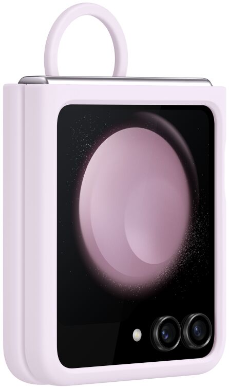 Origineel Samsung Galaxy Z Flip 5 Hoesje Silicone Case Ring Lavender afbeelding 4