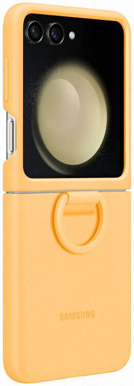 Origineel Samsung Galaxy Z Flip 5 Hoesje Silicone Case Ring Oranje afbeelding 1