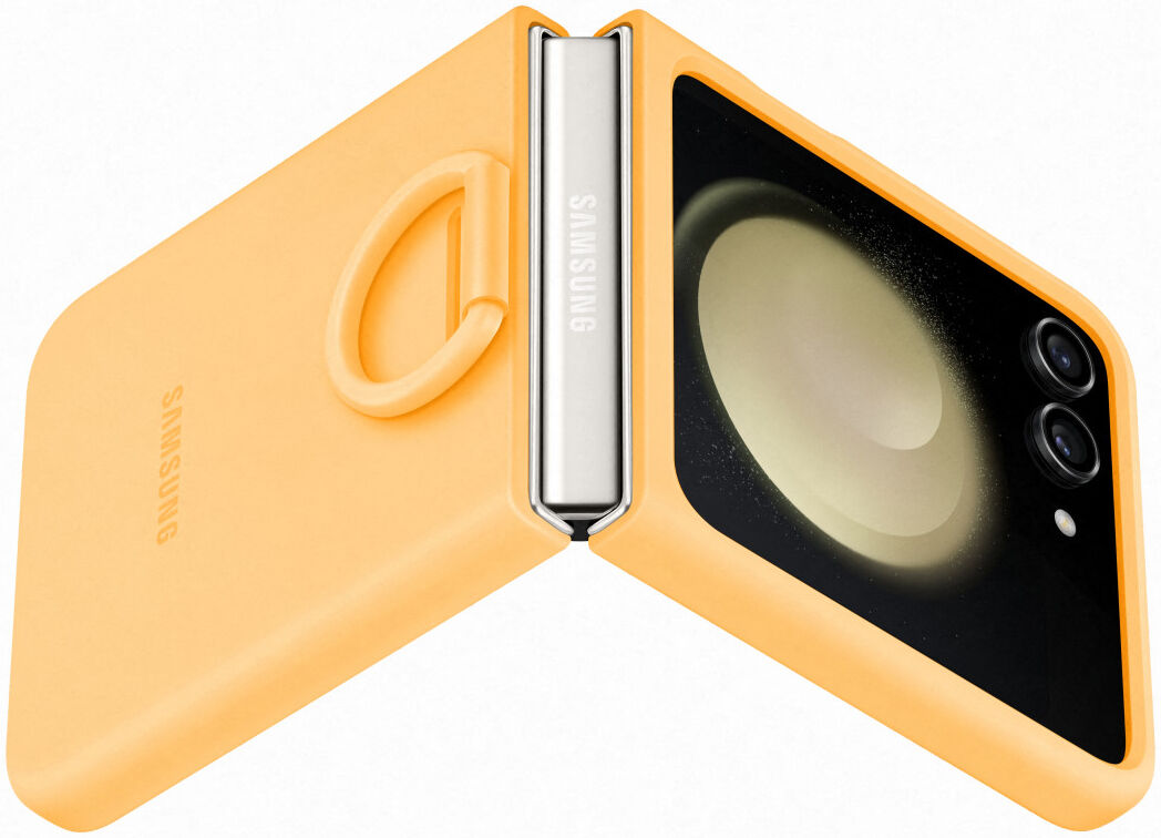 Origineel Samsung Galaxy Z Flip 5 Hoesje Silicone Case Ring Oranje afbeelding 2