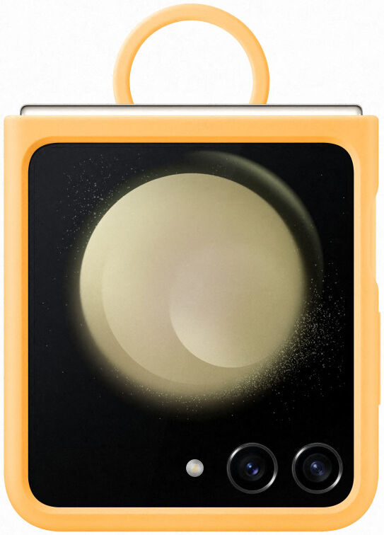 Origineel Samsung Galaxy Z Flip 5 Hoesje Silicone Case Ring Oranje afbeelding 3