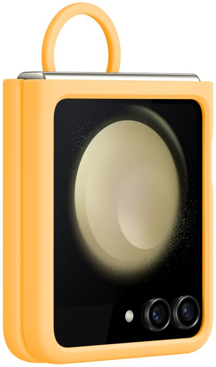 Origineel Samsung Galaxy Z Flip 5 Hoesje Silicone Case Ring Oranje afbeelding 4