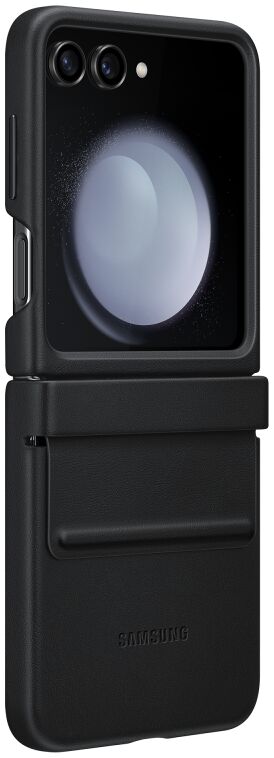 Origineel Samsung Galaxy Z Flip 5 Hoesje Flap ECO-Leather Case Zwart afbeelding 3