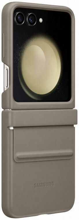 Origineel Samsung Galaxy Z Flip 5 Hoesje Flap ECO-Leather Case Etoupe afbeelding 3