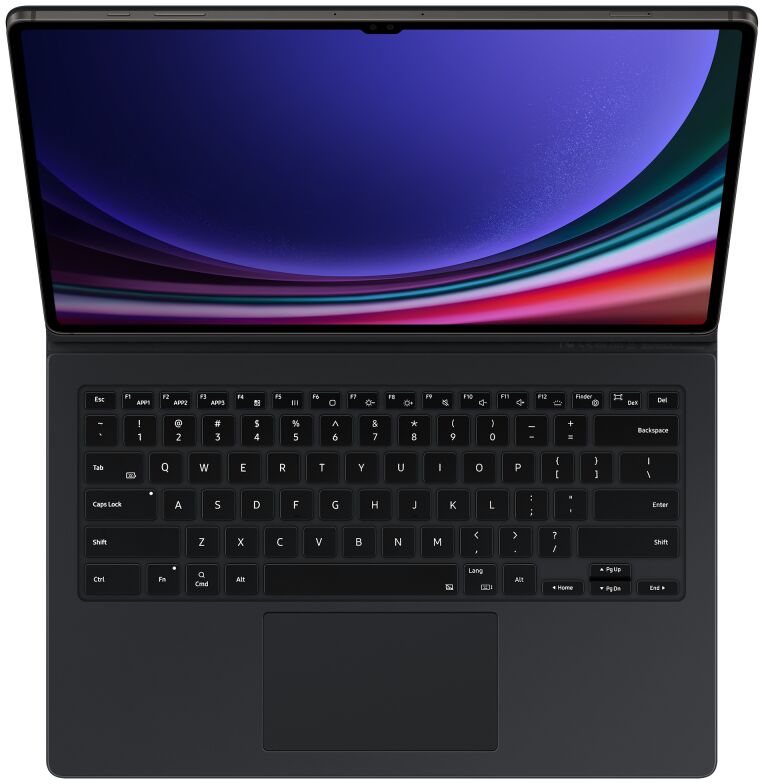Originele Samsung Galaxy Tab S10 Ultra / S9 Ultra Hoes Keyboard Cover Zwart afbeelding 3