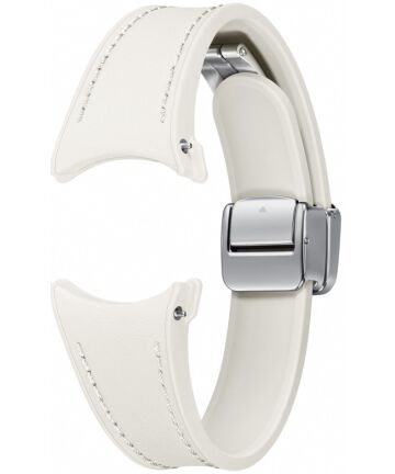 Origineel Samsung Watch Bandje 20MM Slim D-Buckle - Leer (S/M) Wit Bandjes