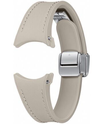 Origineel Samsung Watch Bandje 20MM Slim D-Buckle Leer (S/M) Beige Bandjes