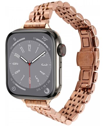 Apple Watch Bandje - 1-9/SE - 41MM/40MM/38MM - Roestvrij Staal - Roze Goud Bandjes