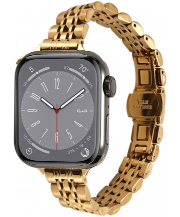 Apple Watch Bandje - 1-9/SE/Ultra 49MM/45MM/44MM/42MM - Roestvrij Stalen Goud Bandjes