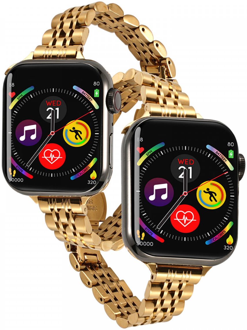 Apple Watch Bandje - 1-10/SE/Ultra - 49/46/45/44/42MM - Roestvrij Staal - Goud afbeelding 2