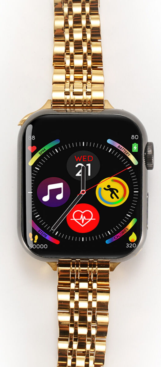 Apple Watch Bandje - 1-10/SE/Ultra - 49/46/45/44/42MM - Roestvrij Staal - Goud afbeelding 4