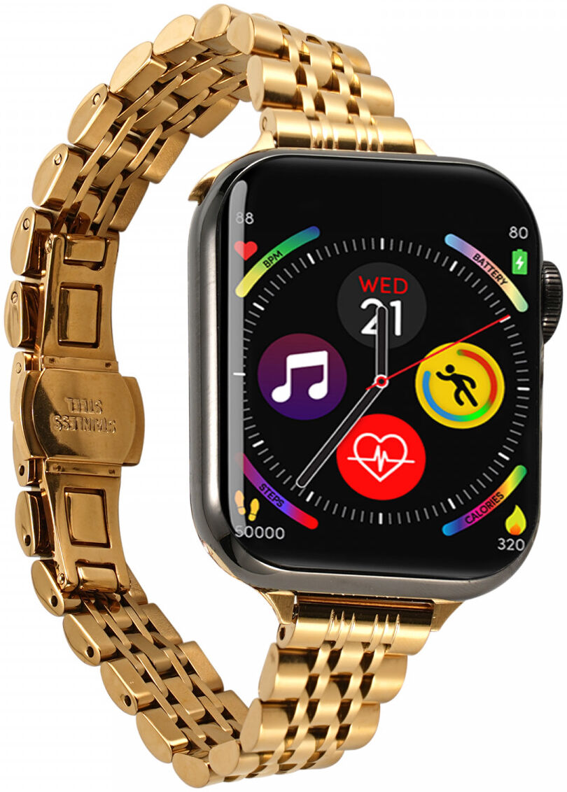 Apple Watch Bandje - 1-10/SE/Ultra - 49/46/45/44/42MM - Roestvrij Staal - Goud afbeelding 5