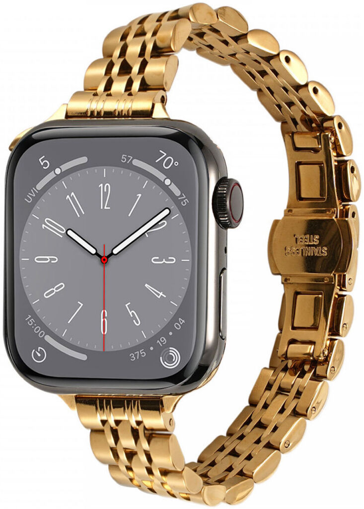 Apple Watch Bandje - 1-10/SE/Ultra - 49/46/45/44/42MM - Roestvrij Staal - Goud afbeelding 1