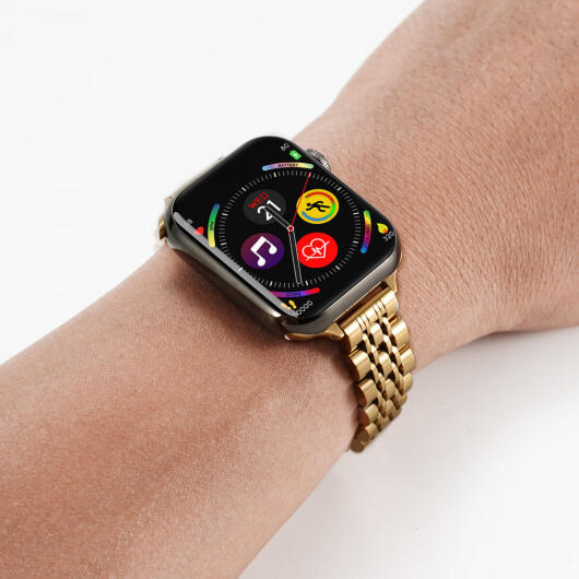 Apple Watch Bandje - 1-10/SE/Ultra - 49/46/45/44/42MM - Roestvrij Staal - Goud afbeelding 3