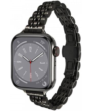 Apple Watch Bandje - 1-9/SE/Ultra 49MM/45MM/44MM/42MM - Roestvrij Stalen Zwart Bandjes