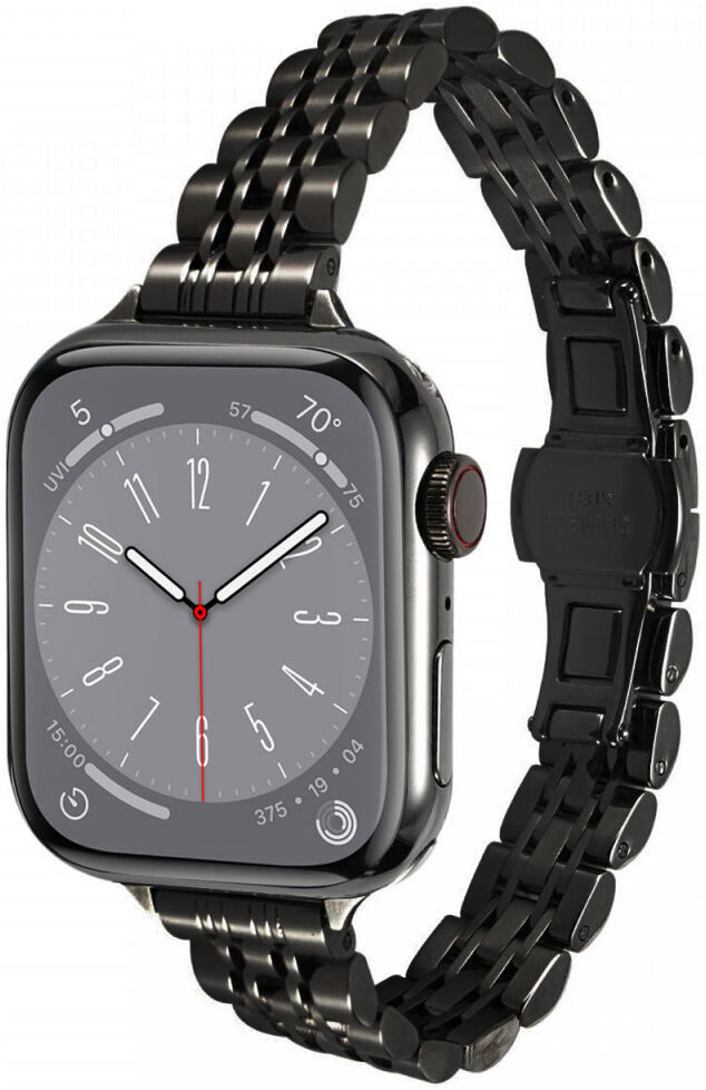 Apple Watch Bandje - 1-10/SE/Ultra - 49/46/45/44/42MM - Roestvrij Staal - Zwart afbeelding 1